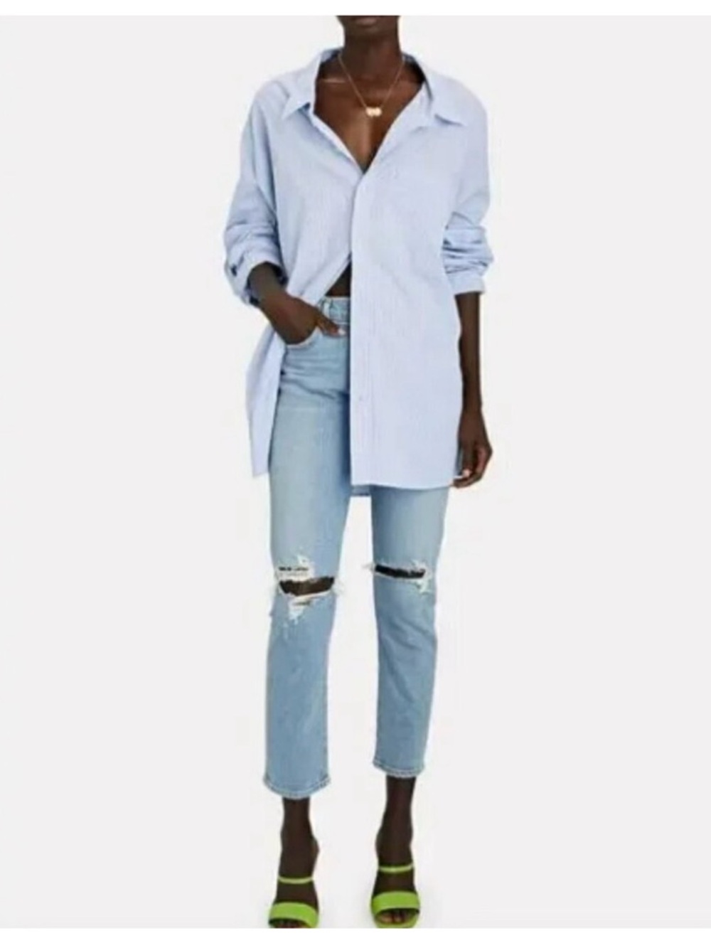 Agolde Toni Pristine Light Blue Mid Rise Straight Leg Jeans 24 USA Made Vintage